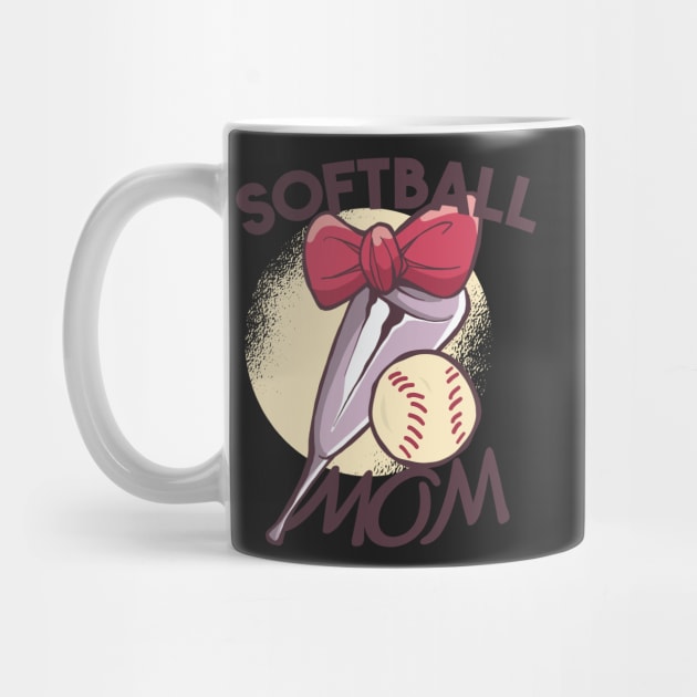 Softball Mom Cute Sports Social Distancing FaceMask for Mother of Ball Player by gillys